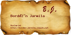 Bordán Jarmila névjegykártya